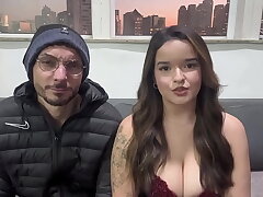 Husband surprised slutty wife with masked man hard to make her cum with another