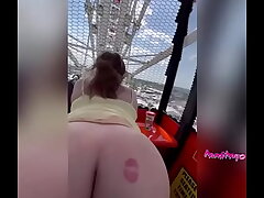 Slut get fucks in public on the Ferris wheel