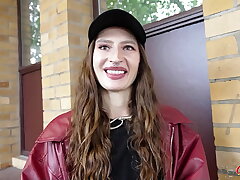 GERMAN SCOUT - Slim Ukrainian Girl Mari Moon accidentally cum in eye at Pick Up Casting Fuck in Berlin