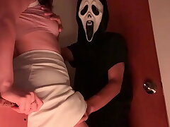 I'm home alone and when I go into the bathroom everything turns into a horror movie.