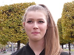 GERMAN SCOUT - BLONDE GIRL (18) OLIVIA SPARKLE PICKUP AND ROUGH FUCK AT MODEL CASTING