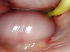 HOT INTERNAL POV. CAMERA INSIDE HER PUSSY WHILE I FILL HER WITH CUM