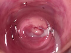 The hottest pussy spreading and internal camera in Mia's creamy vagina