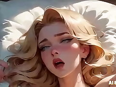 Fucking a hot blonde girl and blowjob &vert; Girl orgasms with big cock &vert; Virtual Sex [AI generated]