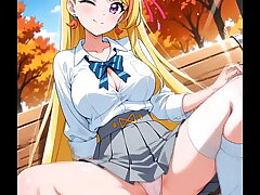 Hentai Blonde Girl Masturbate AI Generated