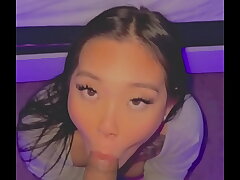 Back room crazy hot sloppy blowjob and fucking slutty asian POV MISSIONARY