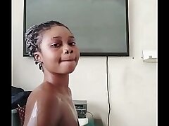 Bucket Bathing Slender South African Hood Slut With Sexy Fuck Me Face & Dick Swallowing Soft Jiggly Pear Shaped FAT Booty