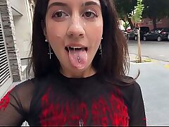 Can you Cum on my Face on First Date? - Public Cumwalk on Street