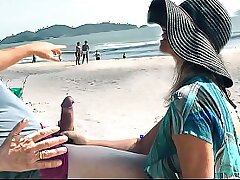 Stop sucking my dick, they're looking at us! Blowjob and anal in front of everyone
