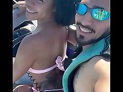 POV: Naughty young woman, left her husband on the beach and had sex with the instructor on the jet ski with everyone watching.