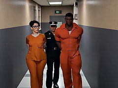 Nerdy girl gets stuffed full of fat cock in prison