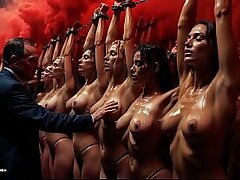 [AI-generated] Sex Rave (watch with sound) &vert; Obedient Slave Girls Store - Chained Women Body Inspection, Groping & Selection