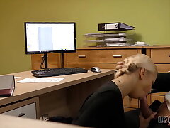 LOAN4K. Real estate agent lets the bank clerk penetrate them for a loan