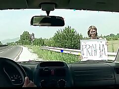 Street s series. Hitchhiking girl in trouble. Amanda Vamp Part 1. Capturing her at the side of the road.