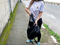 Student gets a ride with teacher and gives him a blowjob in the car.