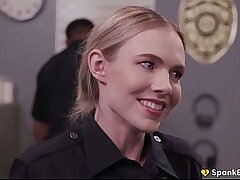 SPANKBANG GOLD - Cheating Hot Cop Gangbanged By Entire Cop Force