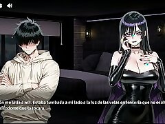 The perverted goth girl managed to lock me up with her and made me fuck her ALL night, until my balls were dry.