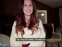 Public Agent - Big Tits British teacher Erin Moore POV blowjob and creampie from thick cock stranger