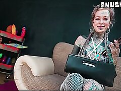 DREADHEAD pornstar ANAL masturbation with steel dildo