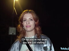 Public Agent Ginger haired babe squirts all over my cock