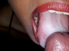 Super rich cock sucking blowjob and cum in my throat too much cum 4k