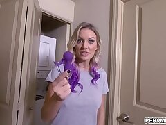 perv mummy caught by her step s. playing herself with his sex plaything