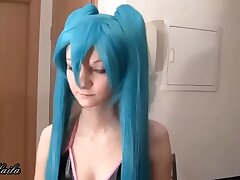 ADOLESCENTE ALEM&Atilde;O FODA-SE COMO MIKU HATSUNE Costume play SEXO COM Facial cumshot PORNO