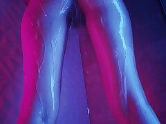 Slow motion water cascading on pussy and fun bags 240 FPS