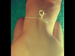 Brunette with a marvelous butt shoots homemade pornography