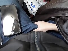 PUBLIC AIRPLANE Hand job and Oral - Lexi Aaane