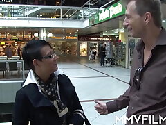 Brief haired milf in glasses boning