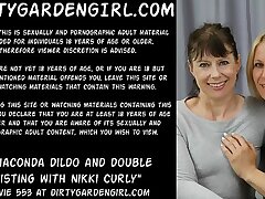Anaconda fake penis and double fisting with Nikki Curly
