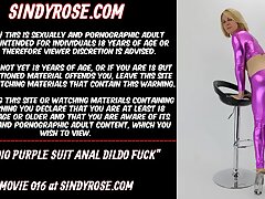 Studio purple suit assfucking dildo fuck