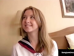 Yankee Schoolgirl Sunny Lane Gets Her Humid Slit Noodled By Wild Asian!