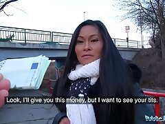 Public Agent Hot Thai beauty ravaged hard in ultra-kinky gas station rest room bang