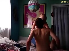 Guy raises nubile girl's gams to drill her on camera