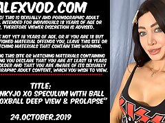 Hotkinkyjo XO butt-plug with ball inside, oxball deep view, fisting & rosebud