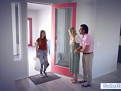 Milf and stepdad share teen daughter-in-law