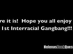 Helena Price - My first decent Bbc GANBANG!  With internal ejaculation licking cheating husband in chastity!