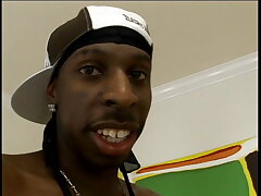 Milky floozie with highlighted hair is fond of perceiving Big black cock