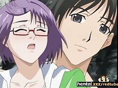 Nerdy female with glasses takes it privately at the beach - Hentaixxx