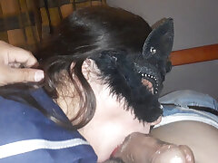 College Female slurping my nads
