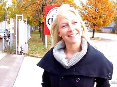 Ultra-cute German School Dame Pickup and Audition Fuck by Gross Man