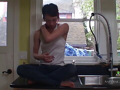 Tempting and stunning honey Virginity rubs her furry taut beaver until she orgasms
