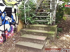 Skinny black-haired Teenie with petite boobs during a public POV Pulverize encounter