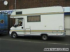 Amateur gf hardcore threesome in a camping camper