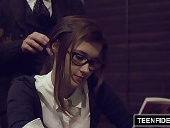 TEENFIDELITY - Schoolgirl Hotty Alaina Dawson Creampied on Teacher's Desk