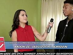 BANGBROS - Japanese Reporter Mi Ha Takes On Mookie's Large Black Cock