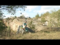 Youthful Damsel Fucks in the Park with Old Fellow