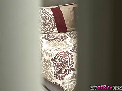 Caught Observing My Busty Natural Teenie Stepdaughter Attempting On Her Mom's Undergarments